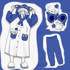 Furina Zhongli Tighnari Cosplay Pajamas Flannel Nightgown Set