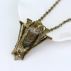 Trendy Vampire Crescent Tower Bell Necklace