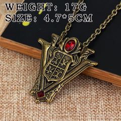 Trendy Vampire Crescent Tower Bell Necklace