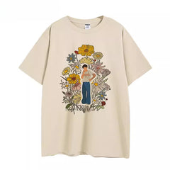 Retro Graphic Short-sleeved Cotton T-shirt