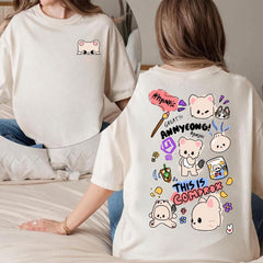Cute Seungmin Changbin Hyunjin Han Print T-Shirt
