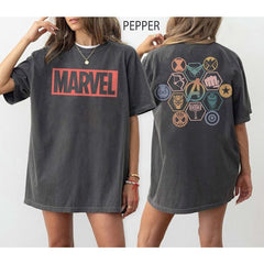 Vintage Avengers Logo Superhero Washed T-Shirt