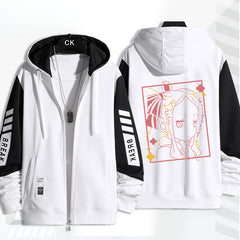 Unisex Anime Pattern Zipper Hoodie
