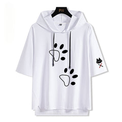 Vtuber Anime Hooded Short-sleeved Shirt