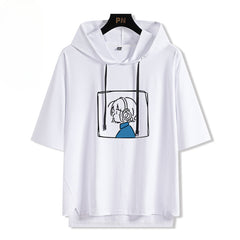 Casual Anime Hooded Short Sleeve T-Shirt