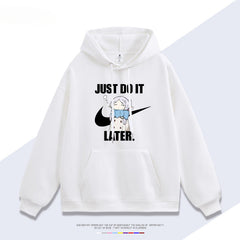 Casual Anime Letter Pullover Hoodie