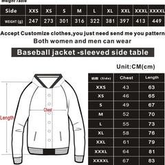 Anime Print Stand-Up Collar Baseball Jacket