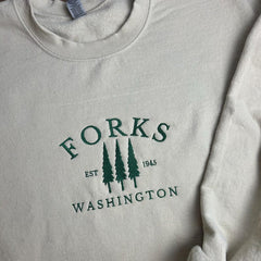 Forks Washington Embroidered Unisex Sweatshirt