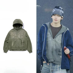 BANGTAN GOYANG 26 Green Zipper Hoodie