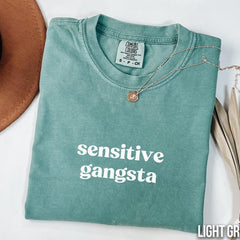 Sensitive Gangsta Quote Washed T-Shirt