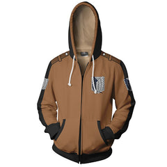 Unisex Anime 3D Print Zipper Cosplay Hoodie
