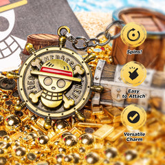 Straw Hat Keychain Premium Gold Finish Luffy Collectible