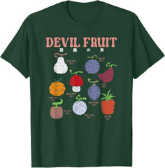 Unisex Anime Devil Fruit Varieties Printed T-Shirt