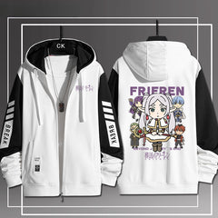 Casual Anime Pattern Print Cardigan Hoodie