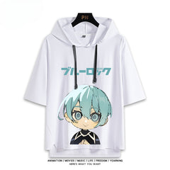 Unisex Anime Cos Short Sleeve Hooded T-Shirt