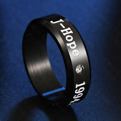 J-HOPE Name Titanium Steel Ring