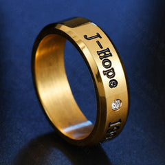 J-HOPE Name Titanium Steel Ring