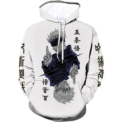 Men's Anime Gojo Digital Print Hoodie