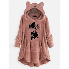 Women's Cat Ears Hooded Long-sleeved Coat