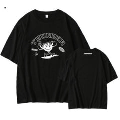 Kpop Cartoon Printed Round Neck Pullover Tee