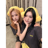 H2H LEMON TANG Korean Letter Short-sleeved T-shirt