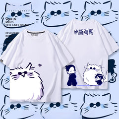 Unisex Anime Cat Summer Loose T-shirt