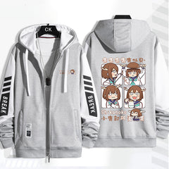 Unisex Anime Pattern Zip Up Hoodie
