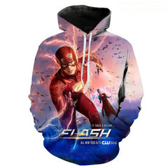 Unisex Superhero Flash 3D Printed Loose Hoodie