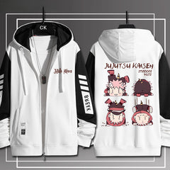 Casual Anime Printed Loose Zipper Hoodie