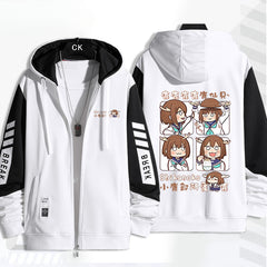 Unisex Anime Pattern Zip Up Hoodie