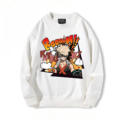Casual Anime Printed Crew Neck Sweatshirt