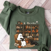 Retro Ghost Reading Books Sweatshirt