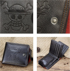 Straw Hat Luffy Anime Wallet Keychain Set
