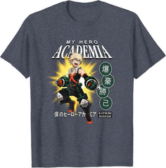 Katsuki Bakugo Burst with Icons Anime T-Shirt