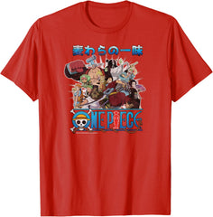 Retro Anime Straw Hat Crew Collage T-Shirt