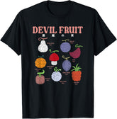 Unisex Anime Devil Fruit Varieties Printed T-Shirt