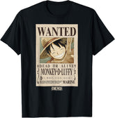 Casual Anime Monkey D. Luffy Wanted Poster T-Shirt
