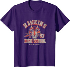 Hawkins High School Distressed Chest Poster T-Shirt