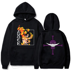 Unisex Fire Fist Ace Pattern Pullover Hoodie
