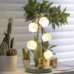 Lily of The Valley Green Table Lamp