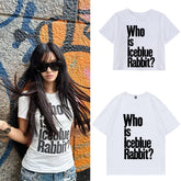 Soyeon IceBlueRabbit Round Neck Cotton T-shirt