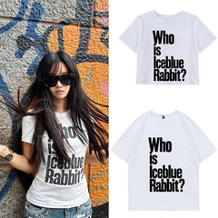 Soyeon IceBlueRabbit Round Neck Cotton T-shirt