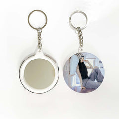 "SUPER REAL ME" Concept Photo Badge Mirror Keychain