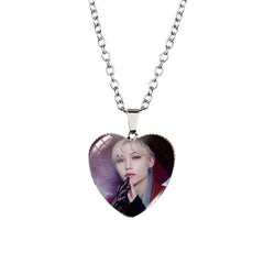 Kpop Heart-shaped Gem Pendant Necklace