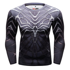 Men's 3D Print Long Sleeve Sports Training T-shirt