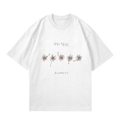 Unisex Kpop Panic Letter T-shirt Top