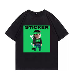 Taeyong STICKER Printed Cotton Short-sleeved T-shirt