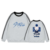 Karma Cartoon Doll Stripe Cotton Sweatshirt