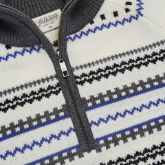 Taylor Striped Half Zipper Knitted Sweater