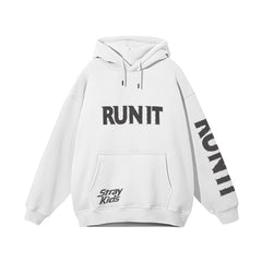 SKZ RUNIT Print Pullover Hoodie Top
